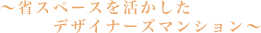 ～省スペースを活かしたデザイナーズマンション～