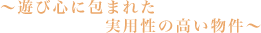 ～遊び心に包まれた実用性の高い物件～